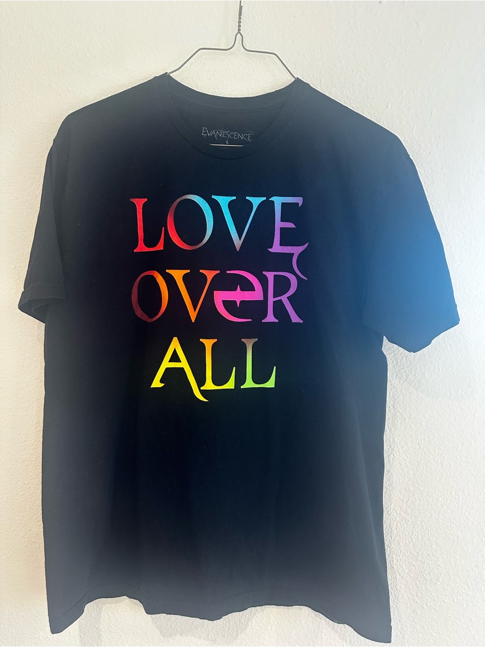 Evanescence Black 'Love Over All' Short Sleeve Graphic Tee